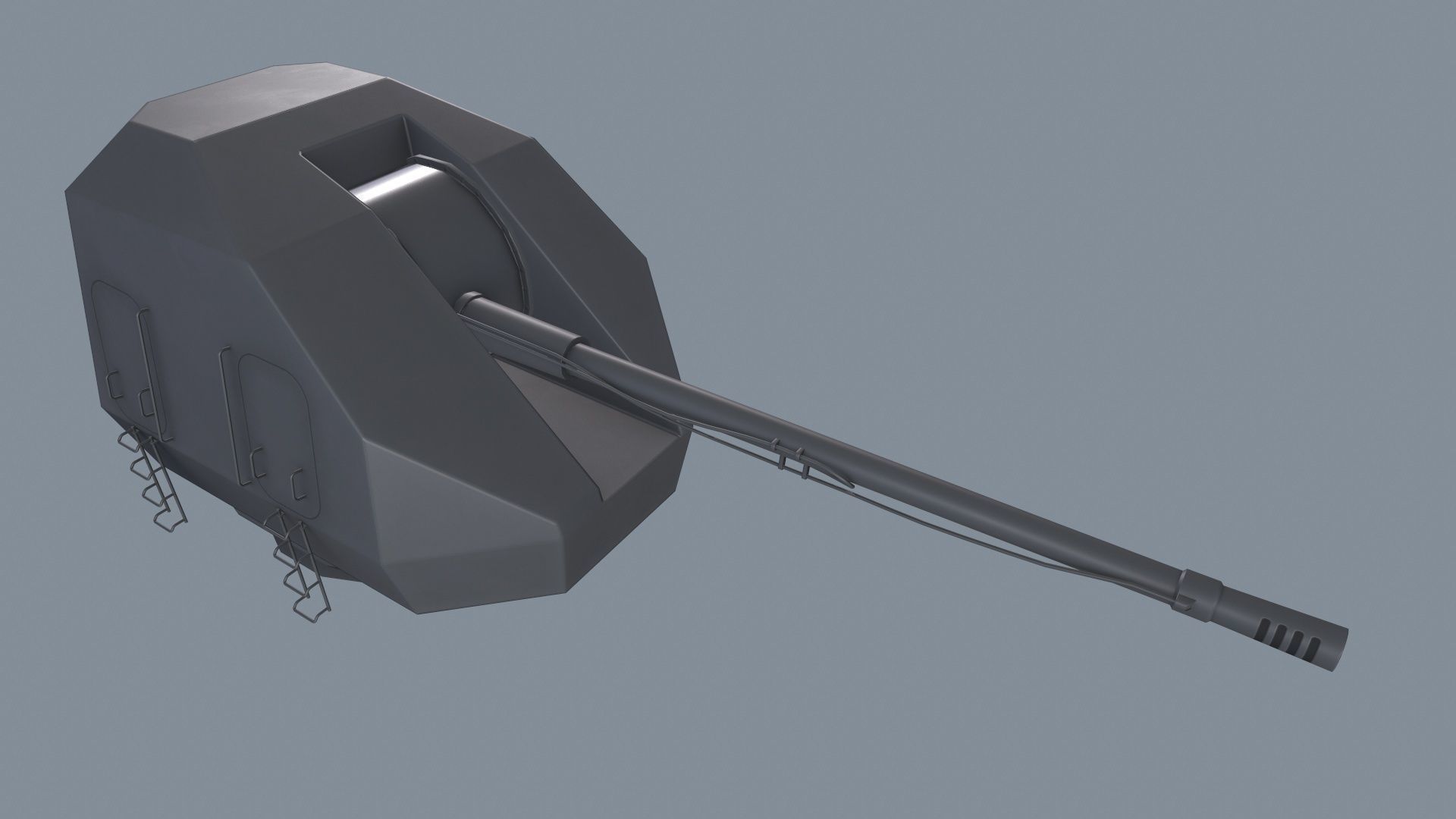 Ship Gun A-192M Low-poly 3D model_2