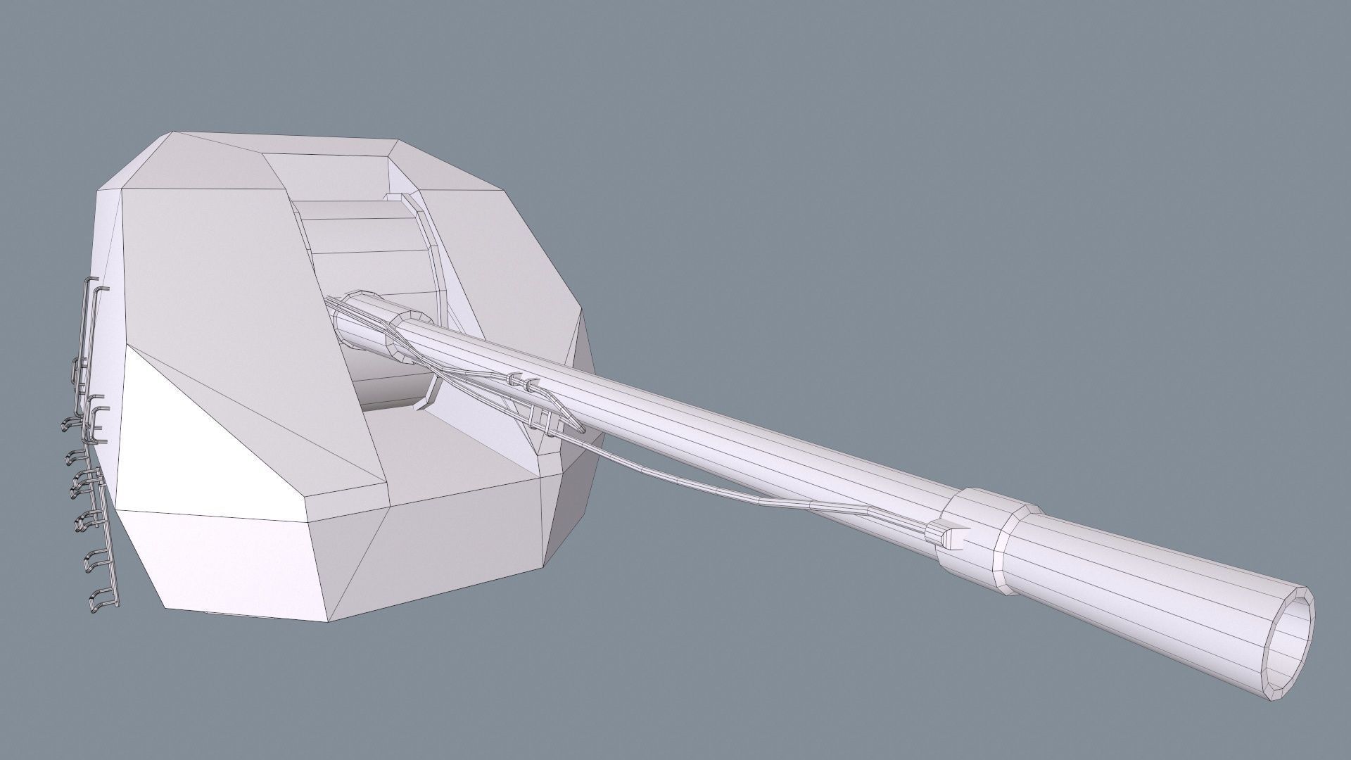 Ship Gun A-192M Low-poly 3D model_14