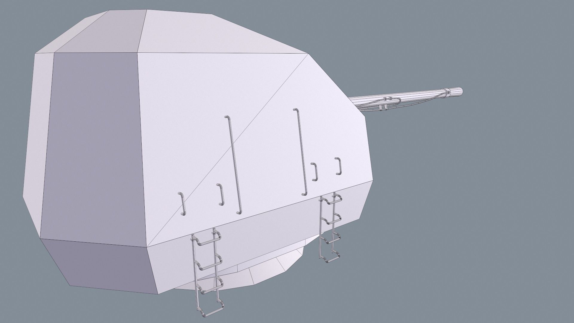 Ship Gun A-192M Low-poly 3D model_11