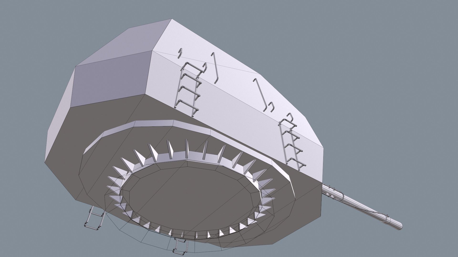 Ship Gun A-192M Low-poly 3D model_12