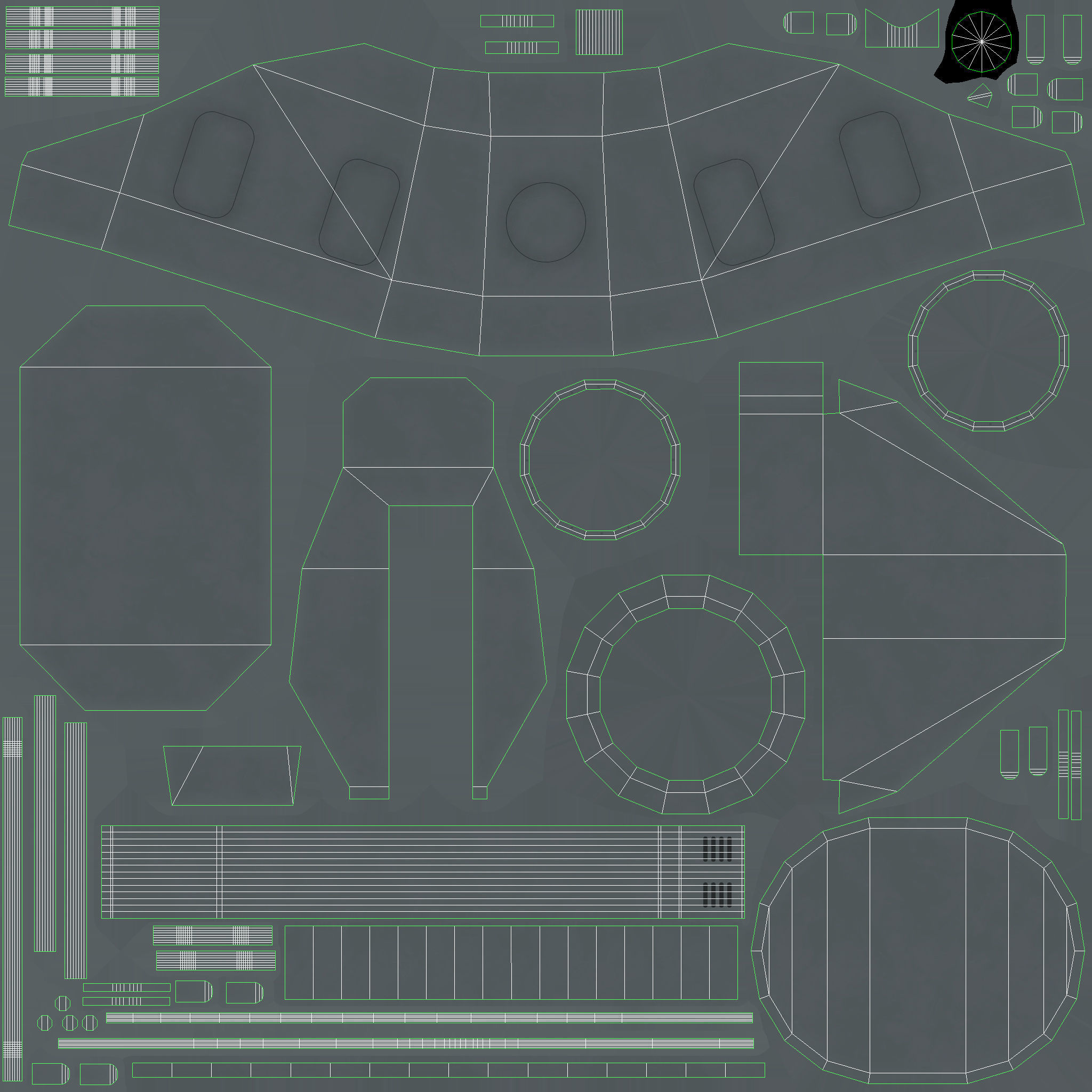 Ship Gun A-192M Low-poly 3D model_9