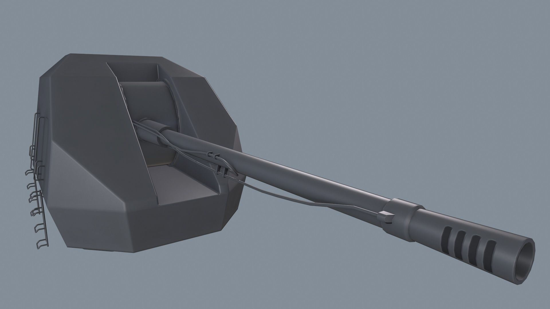 Ship Gun A-192M Low-poly 3D model_6