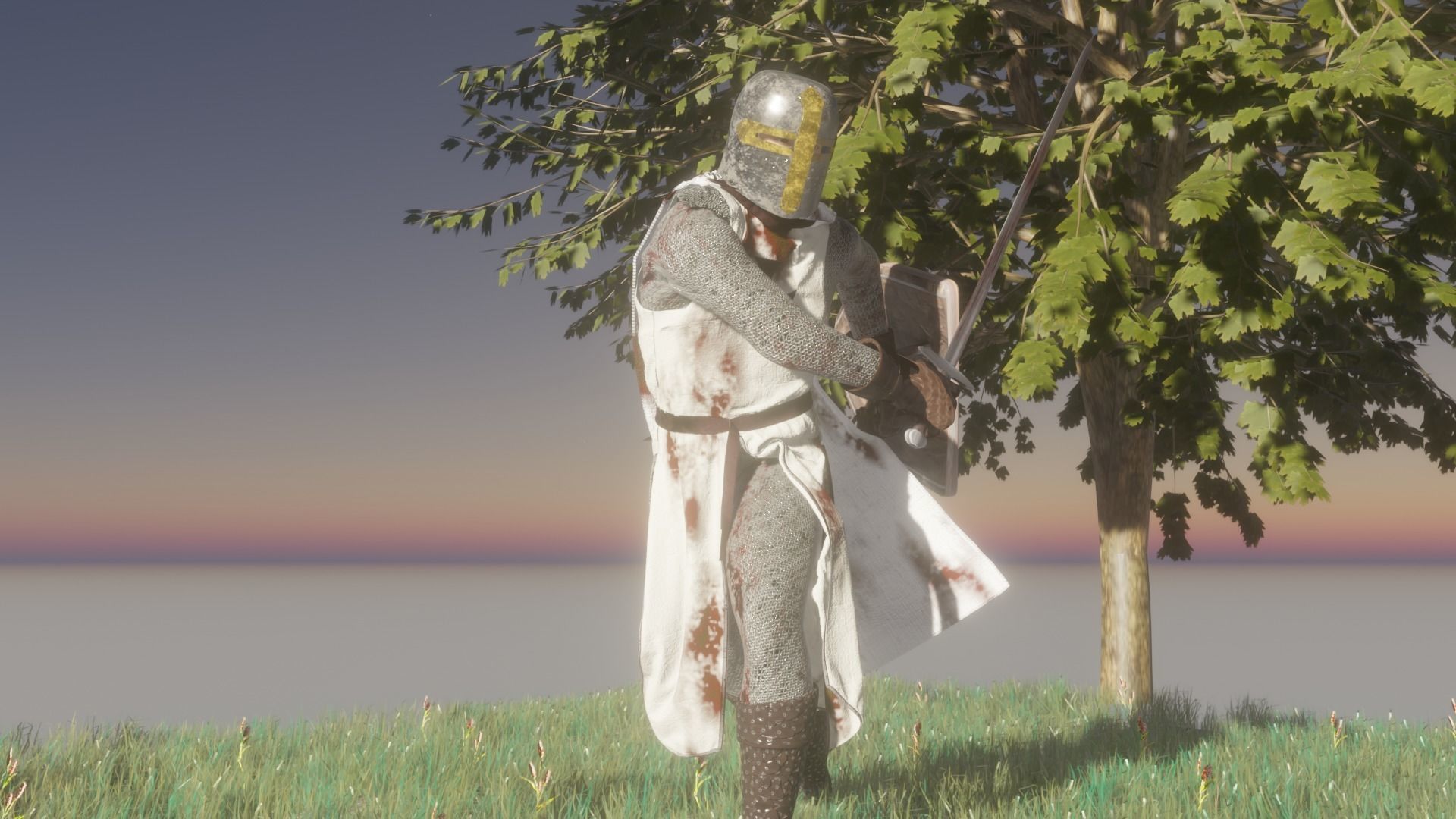 Rigged knight character plus MD clothes 3D model_4