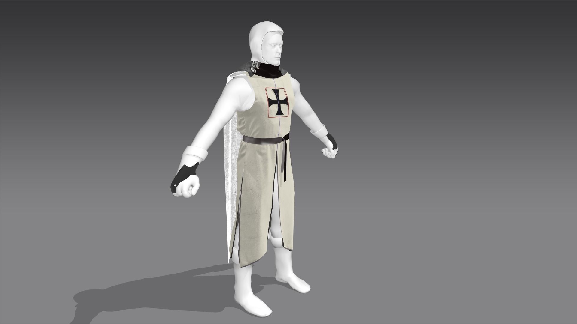Rigged knight character plus MD clothes 3D model_7