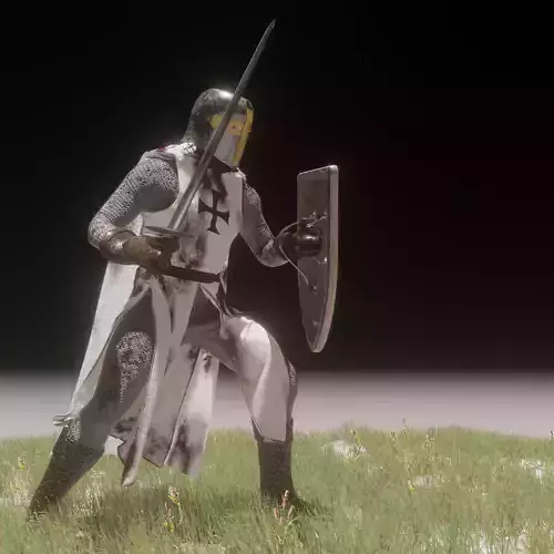 Rigged knight character plus MD clothes 3D model