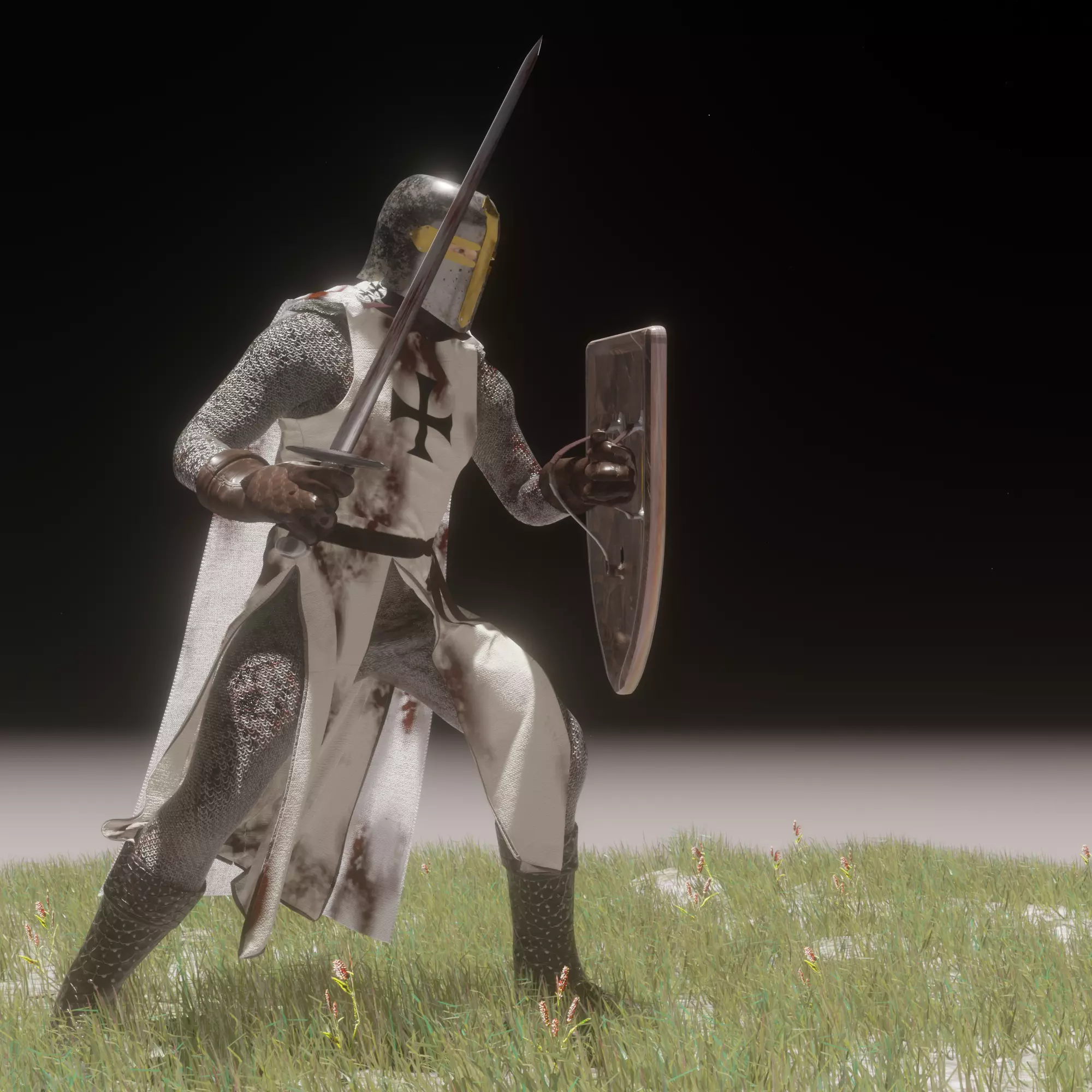Rigged knight character plus MD clothes 3D model_0