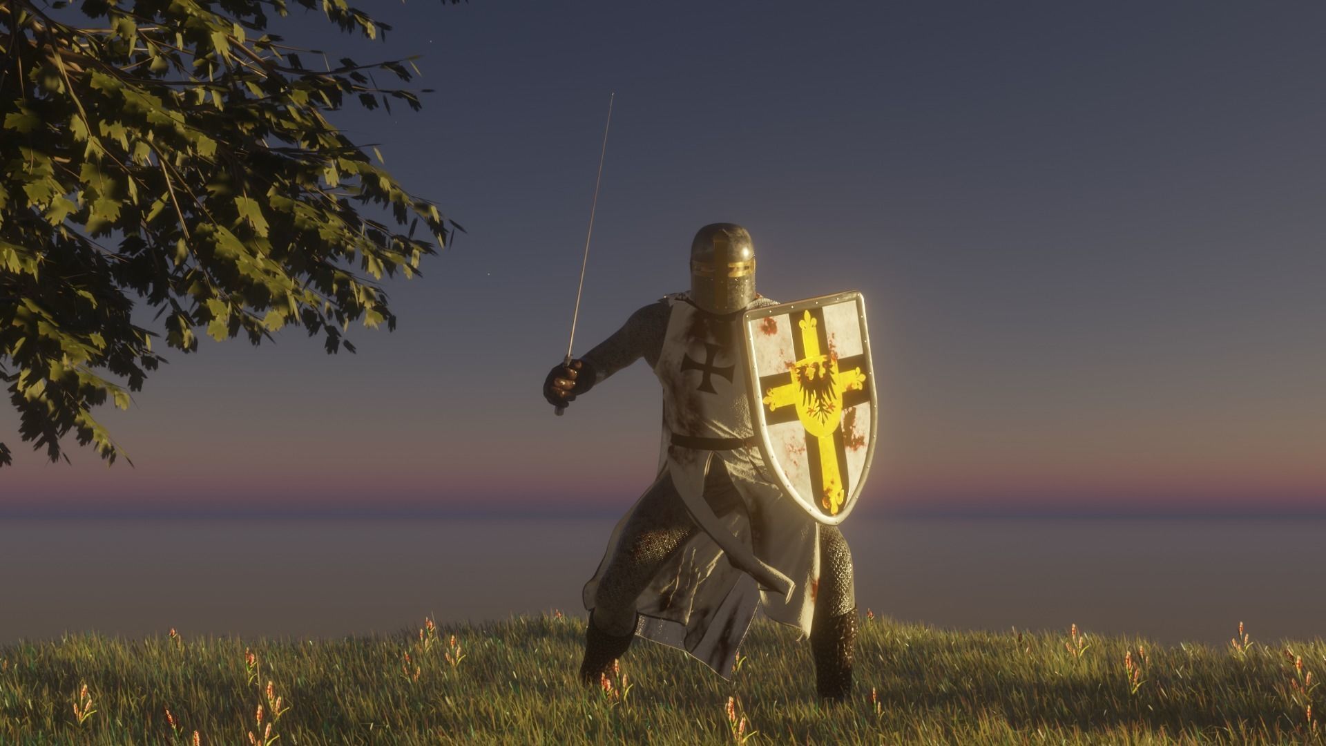 Rigged knight character plus MD clothes 3D model_5