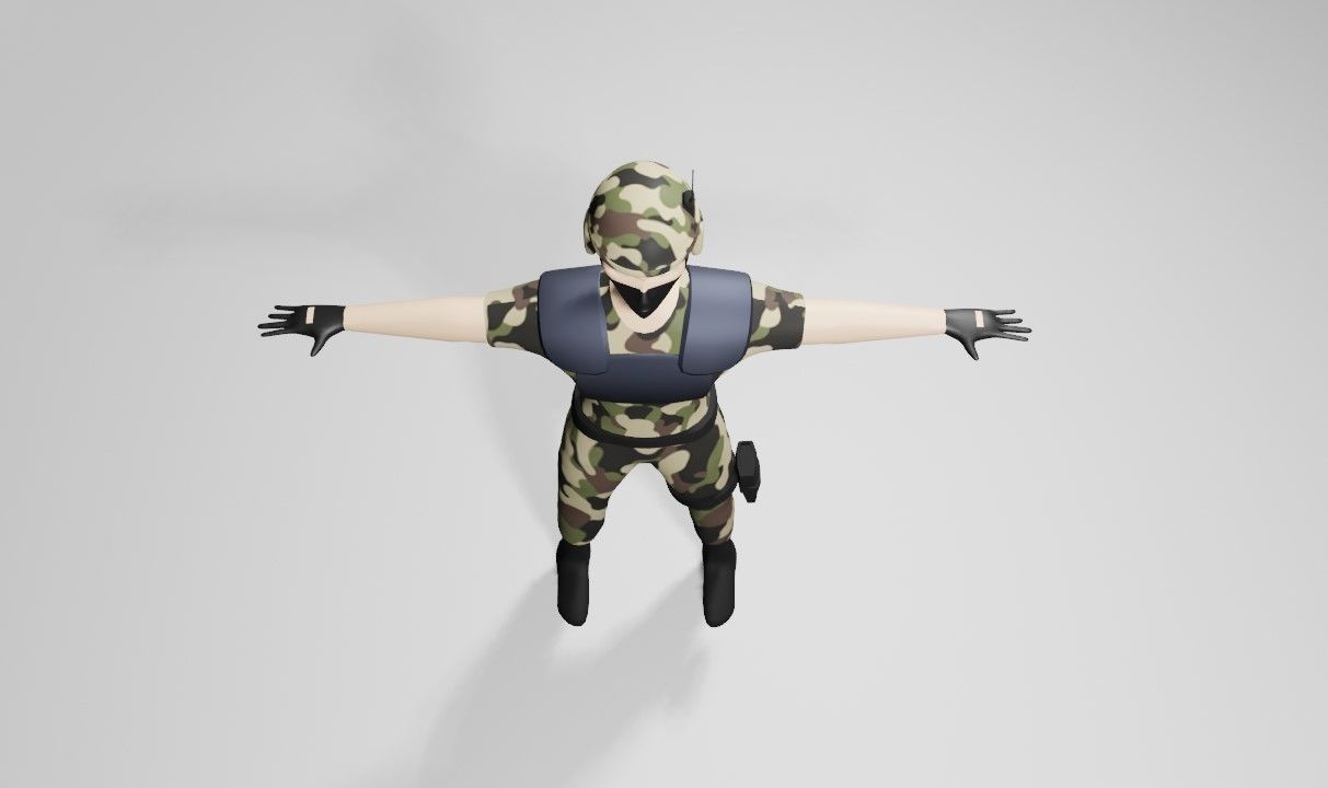 Soldier - Army - Soldado Low-poly 3D model_11