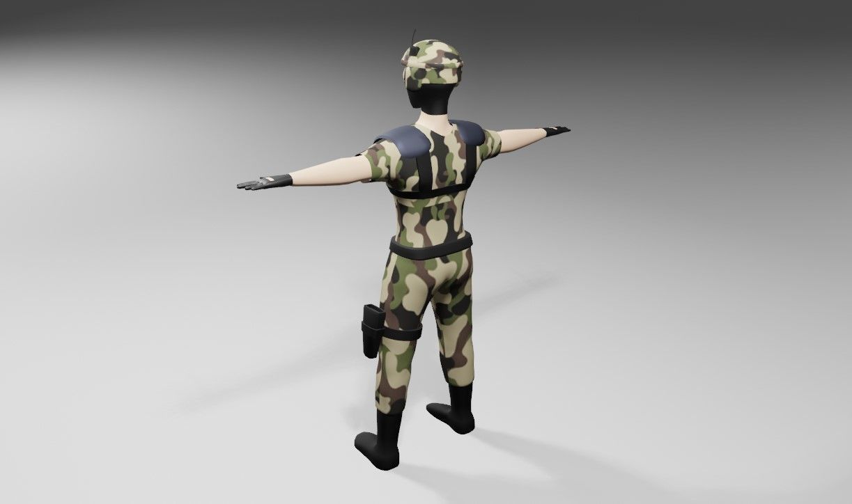 Soldier - Army - Soldado Low-poly 3D model_7