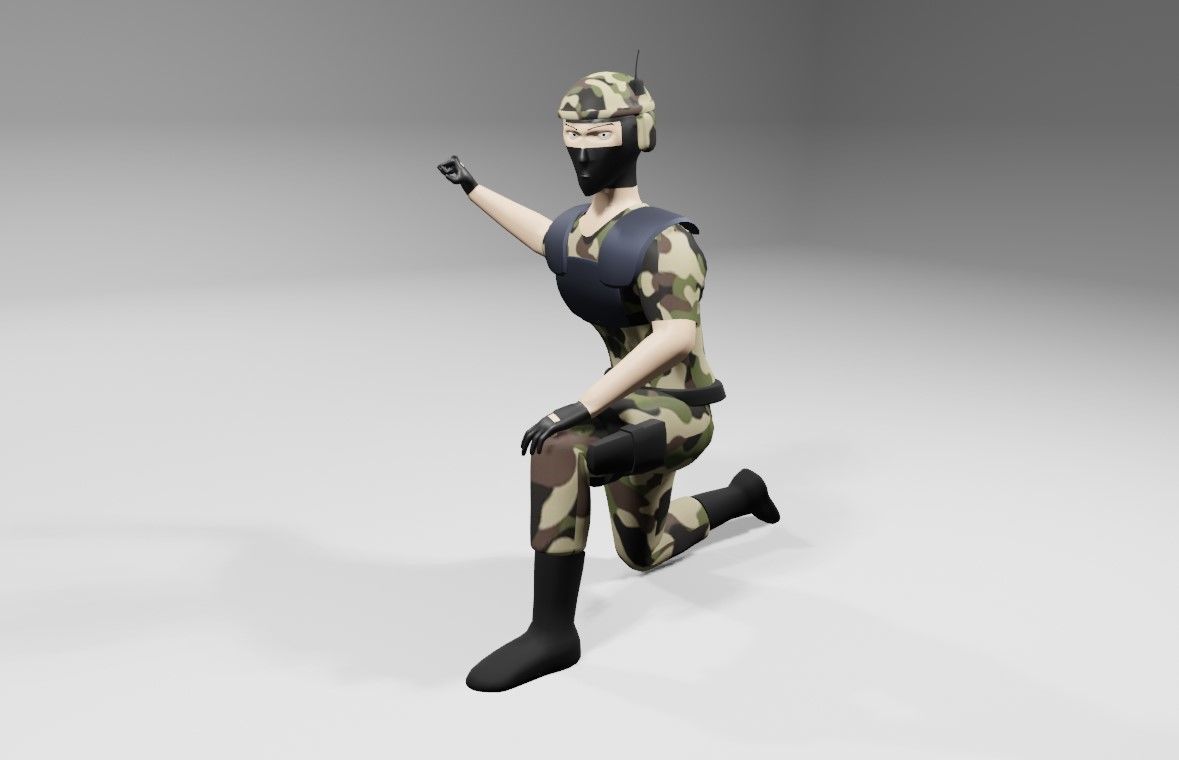 Soldier - Army - Soldado Low-poly 3D model_1