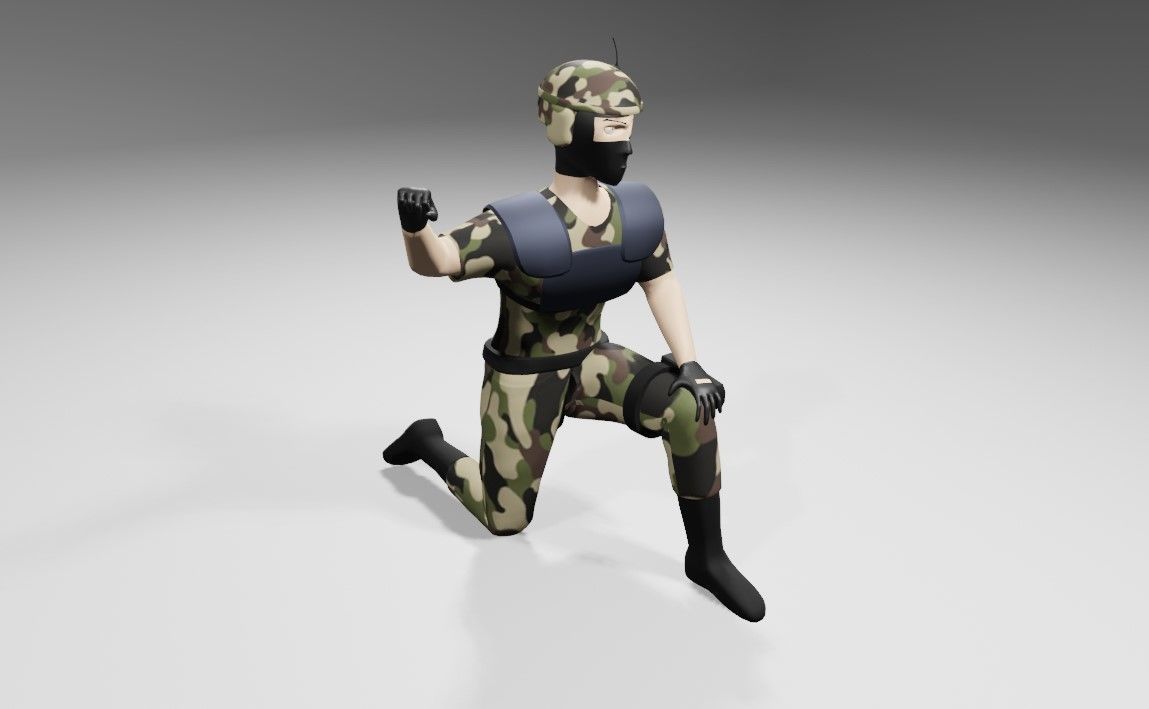Soldier - Army - Soldado Low-poly 3D model_3