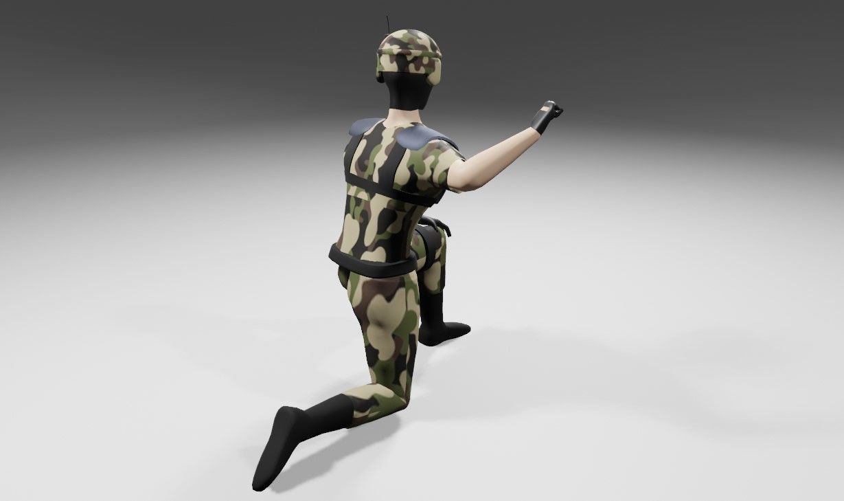 Soldier - Army - Soldado Low-poly 3D model_4