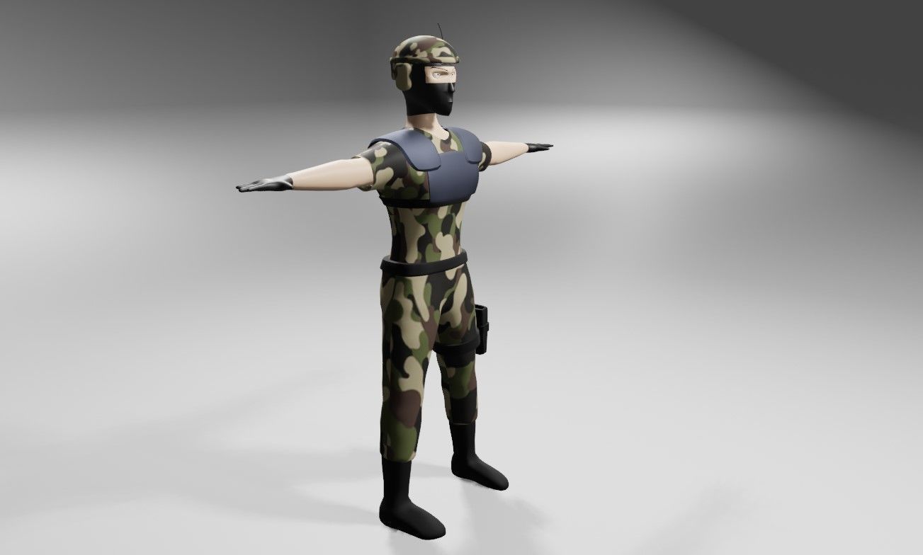 Soldier - Army - Soldado Low-poly 3D model_10