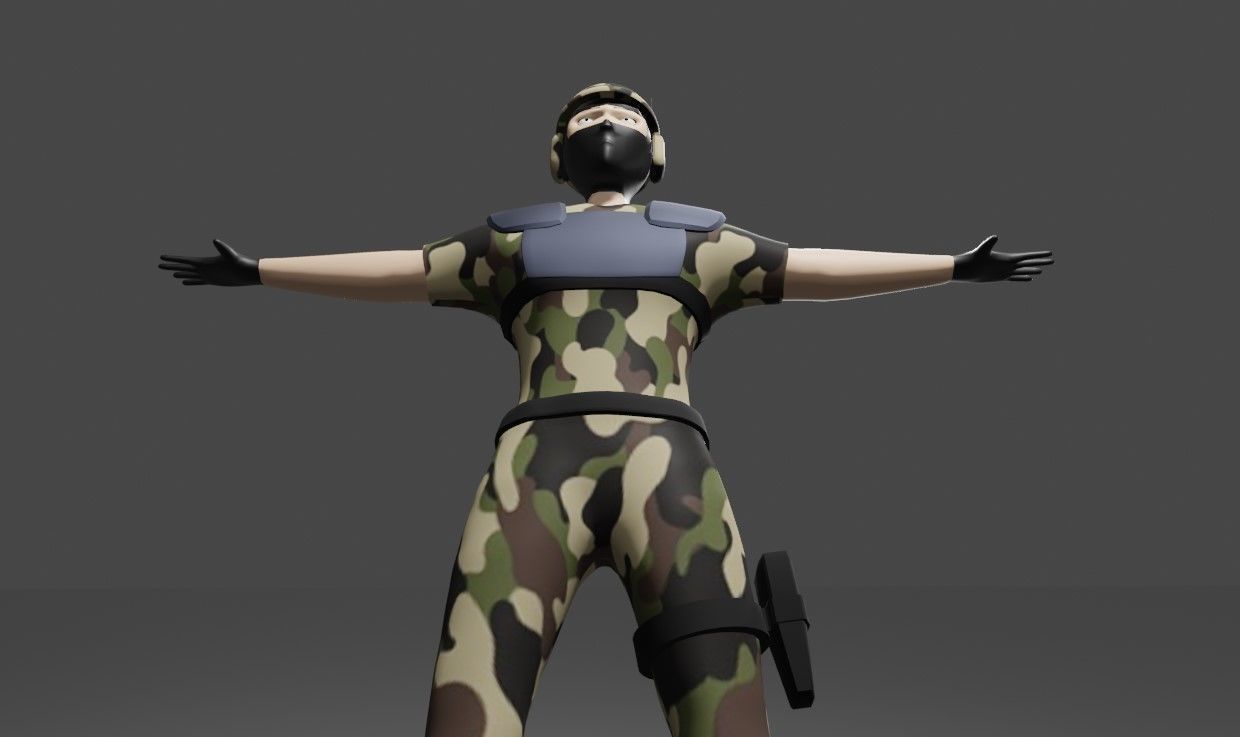 Soldier - Army - Soldado Low-poly 3D model_13