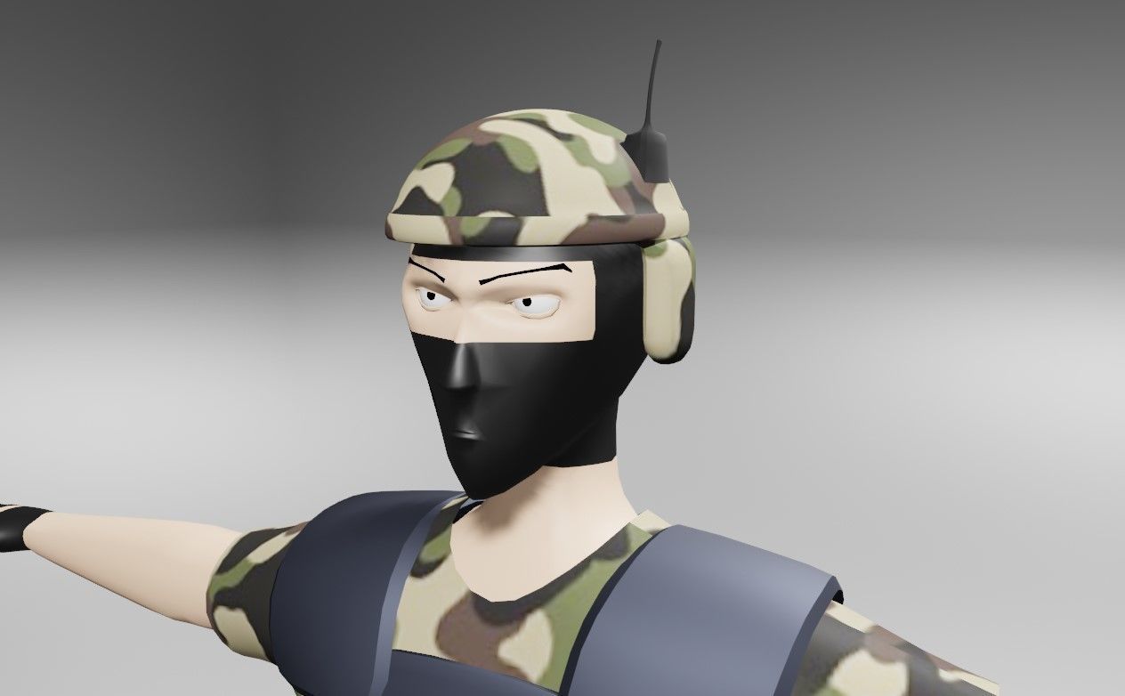 Soldier - Army - Soldado Low-poly 3D model_2