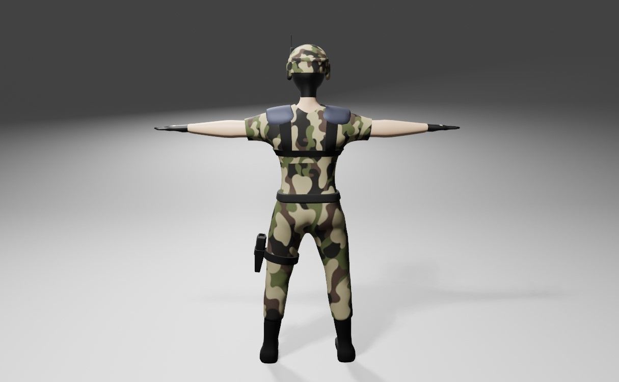 Soldier - Army - Soldado Low-poly 3D model_8
