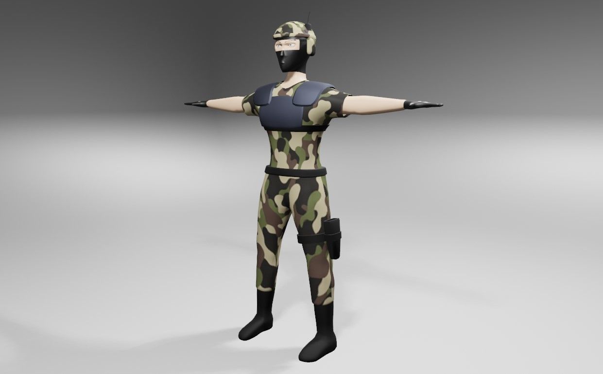 Soldier - Army - Soldado Low-poly 3D model_5