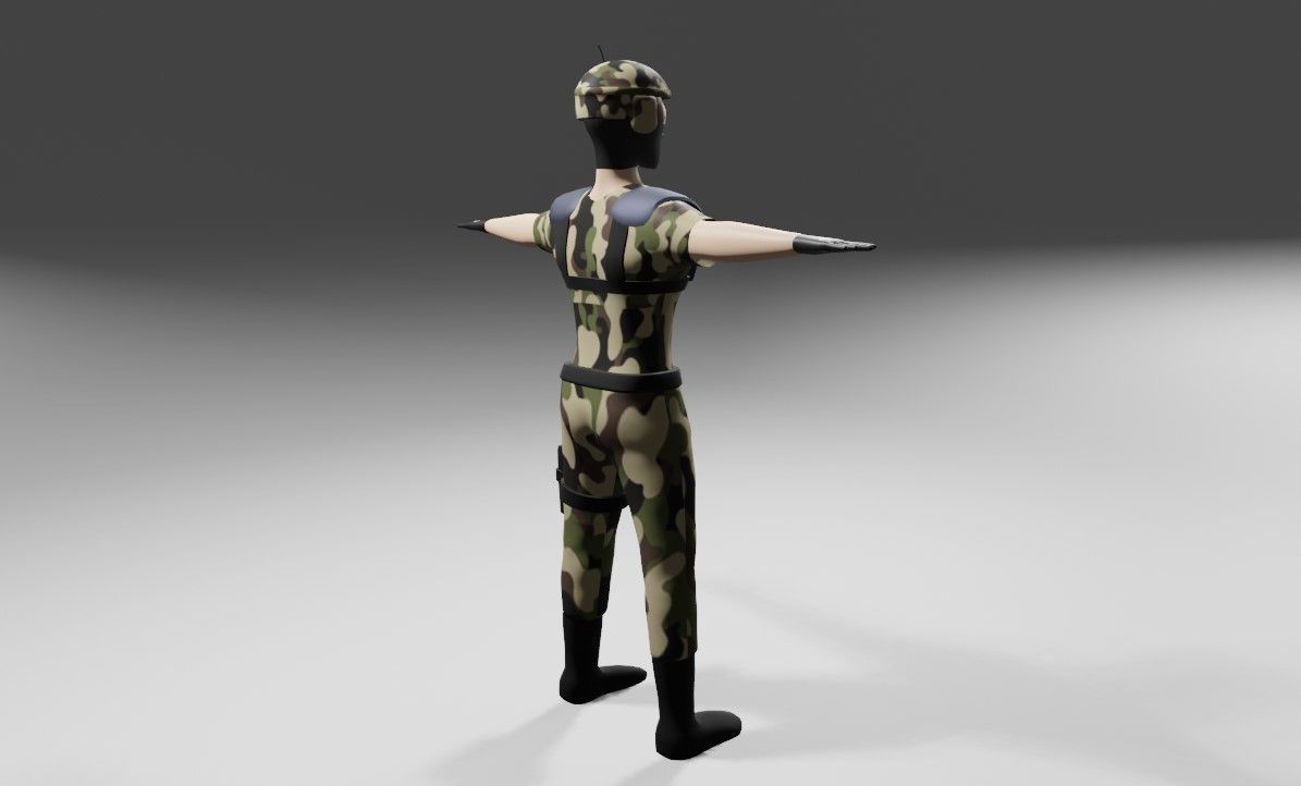 Soldier - Army - Soldado Low-poly 3D model_9
