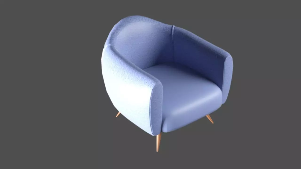Chair Low-poly 3D model_0