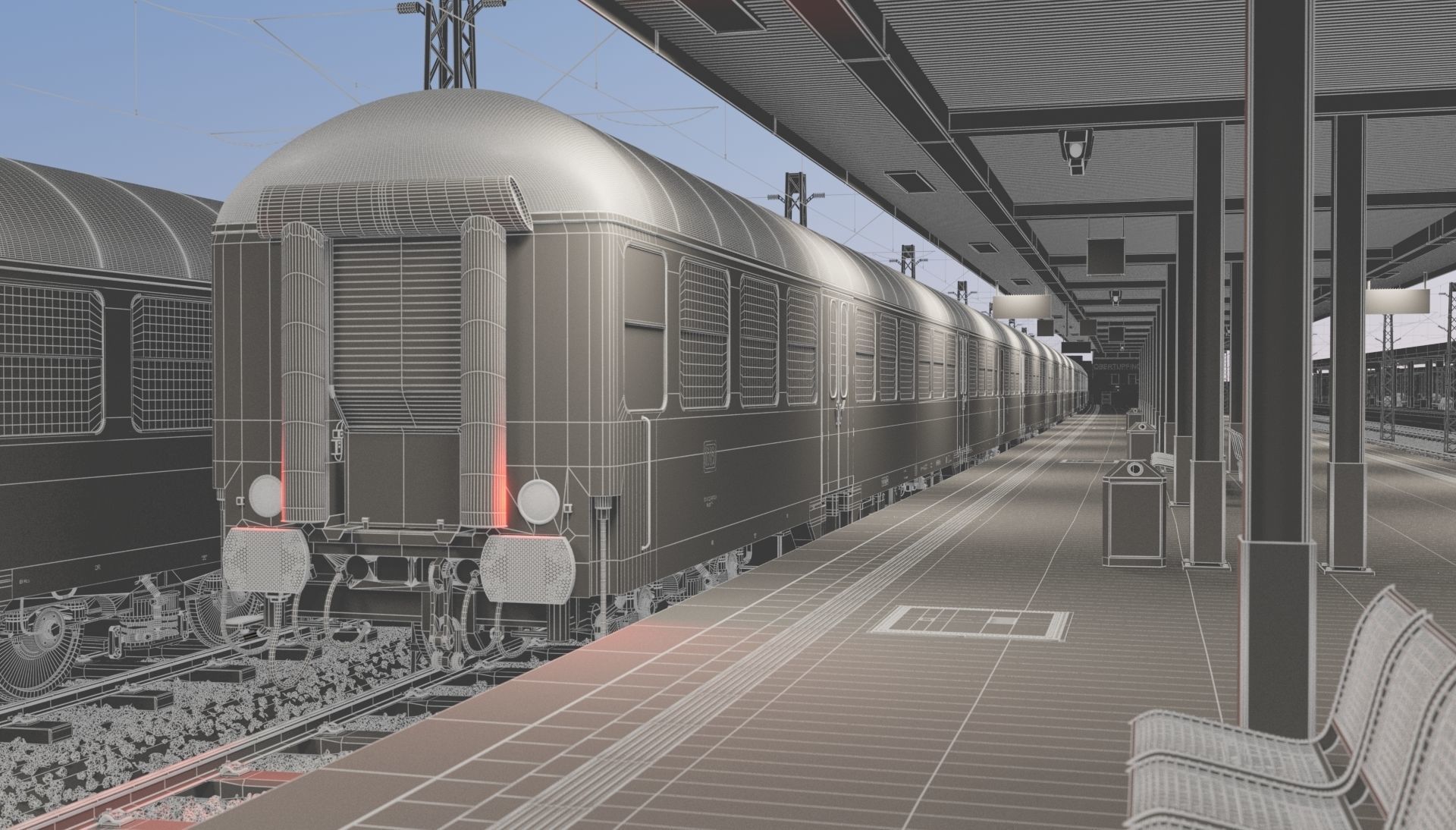 Classic German Train Wagon 3D model_1