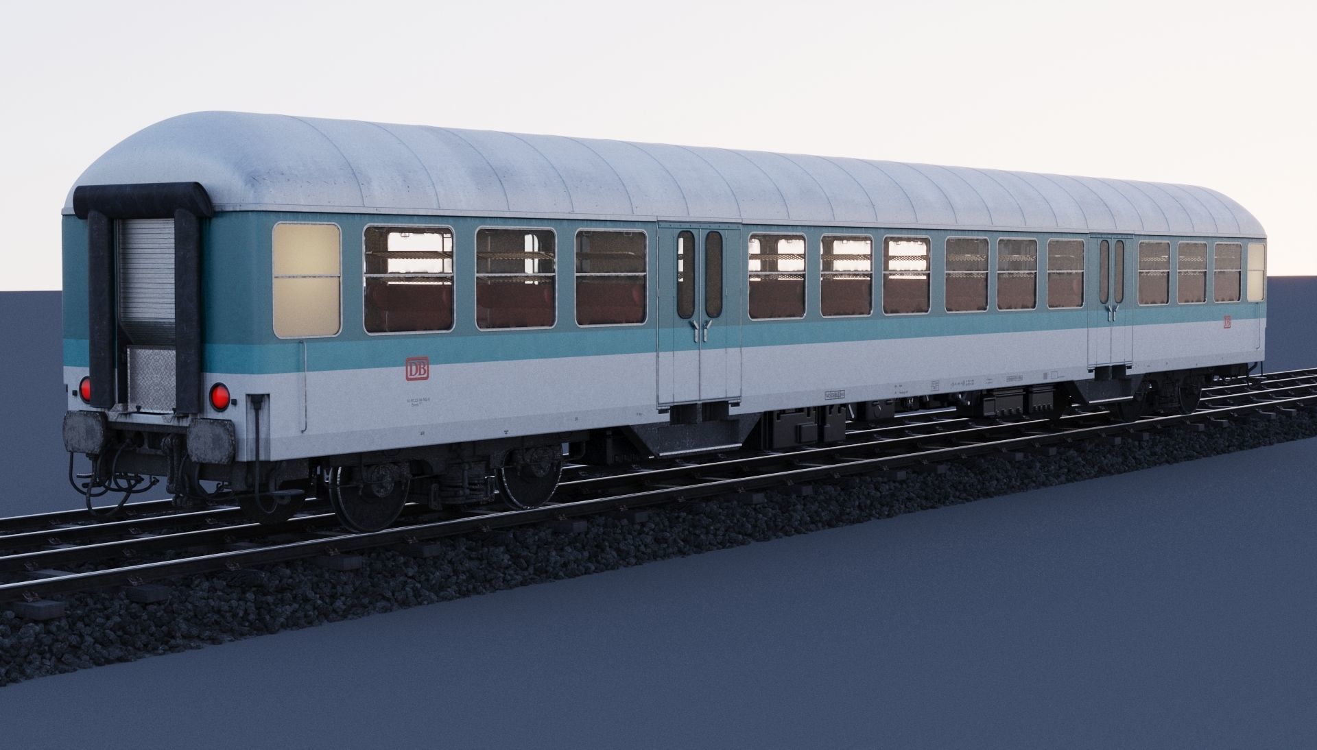 Classic German Train Wagon 3D model_2