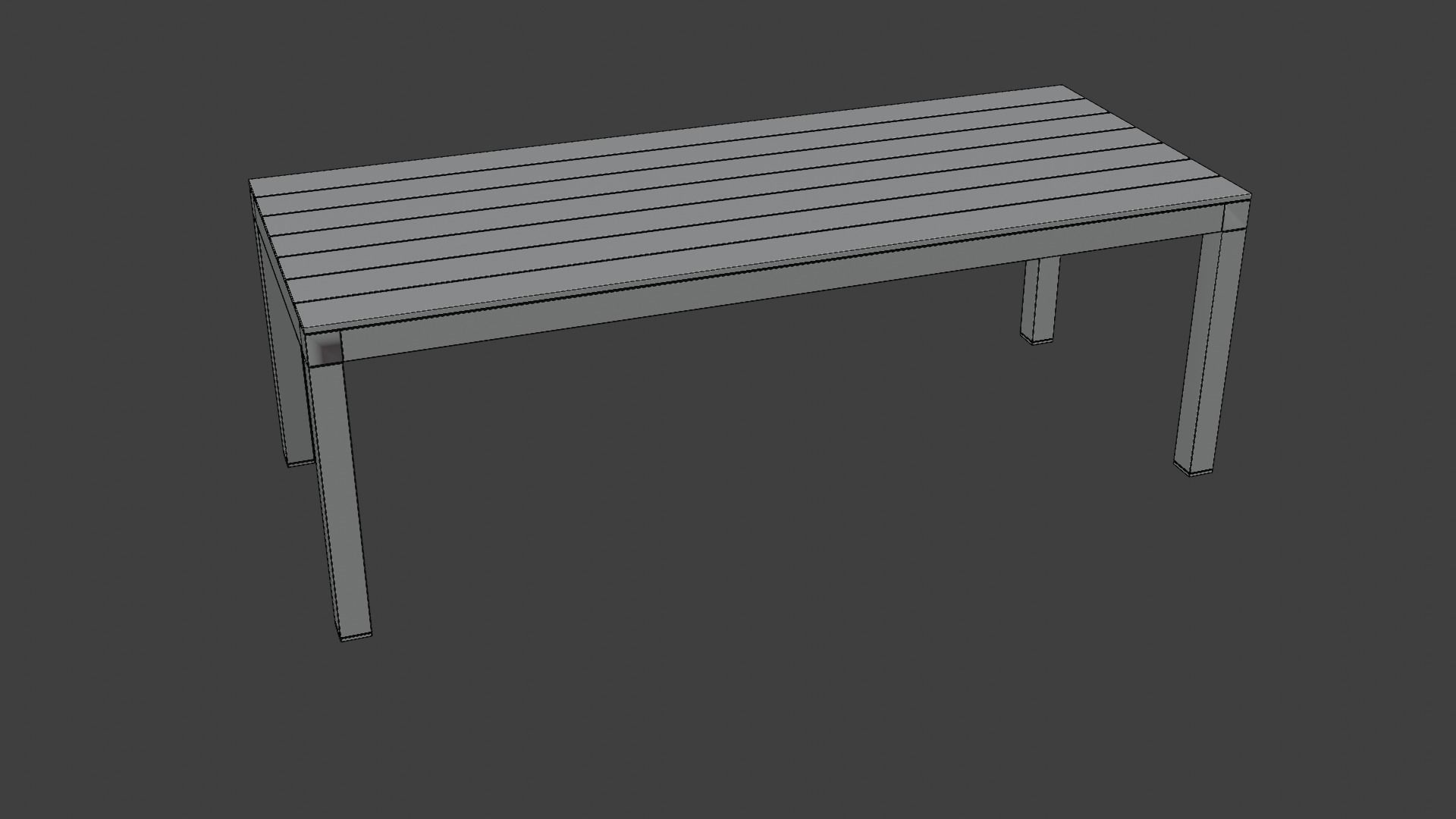 Garden Dinner Table 3D model_5