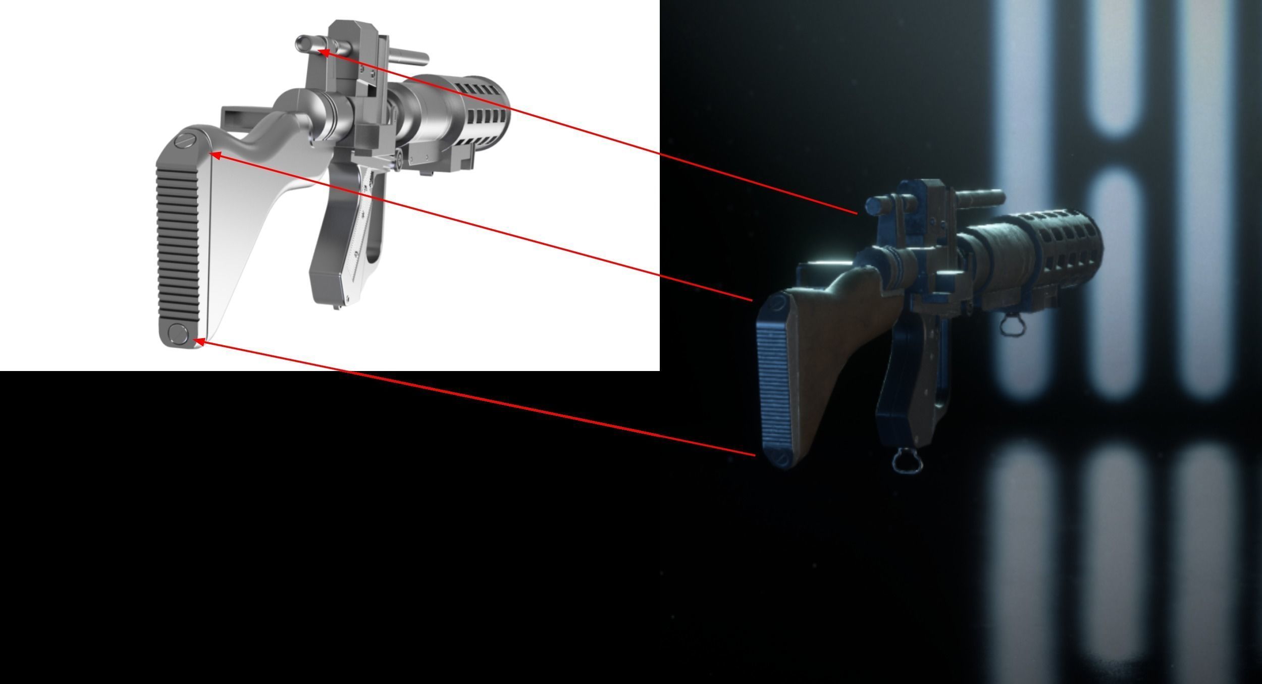 Star Wars Battlefront II - E-5C Heavy Blaster 3D print model_3