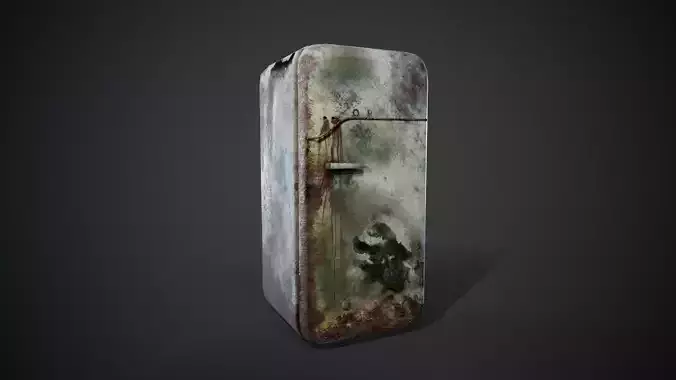 Fridge  low-poly 3d model Low-poly 3D model