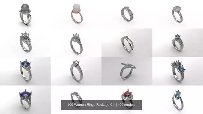 100 Woman Rings Package 01 
