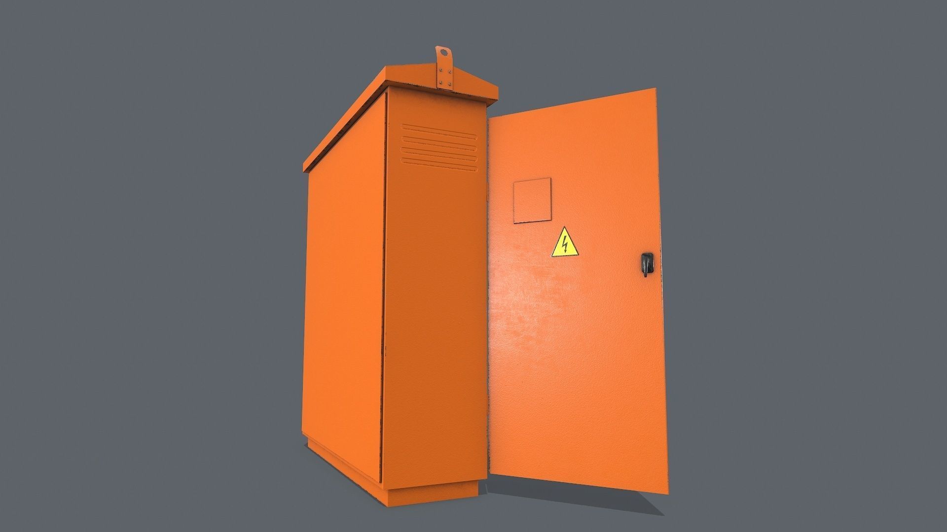 Electric Fuse Box Yellow Low-poly 3D model_6