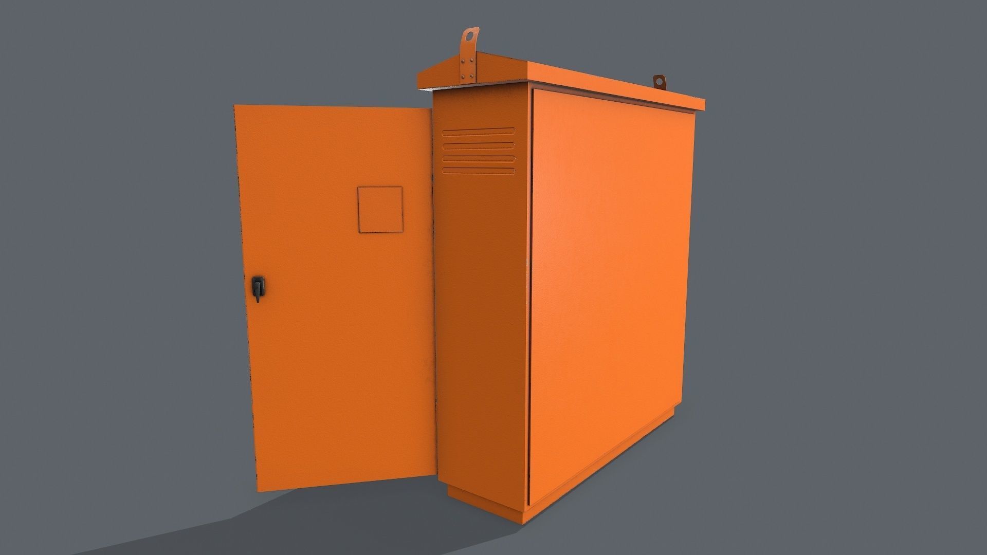 Electric Fuse Box Yellow Low-poly 3D model_5