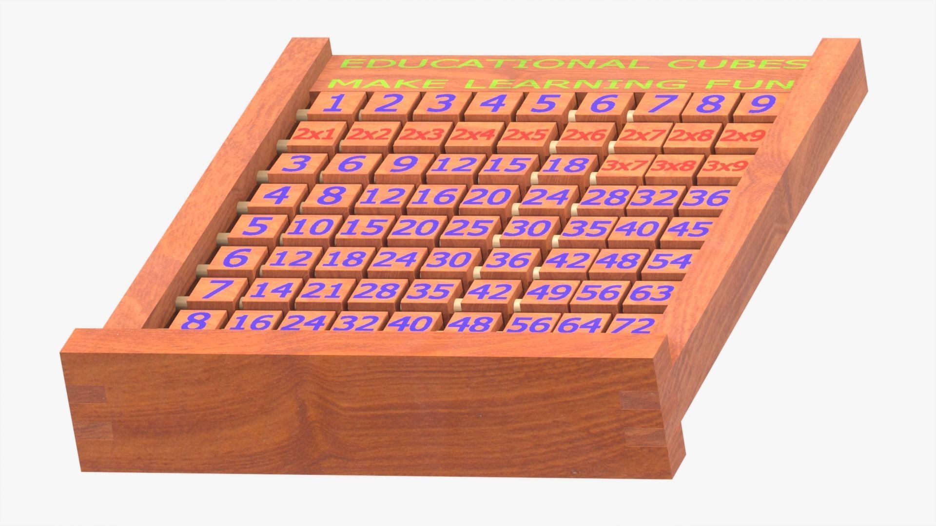 Educational Cubes Low-poly 3D model_6