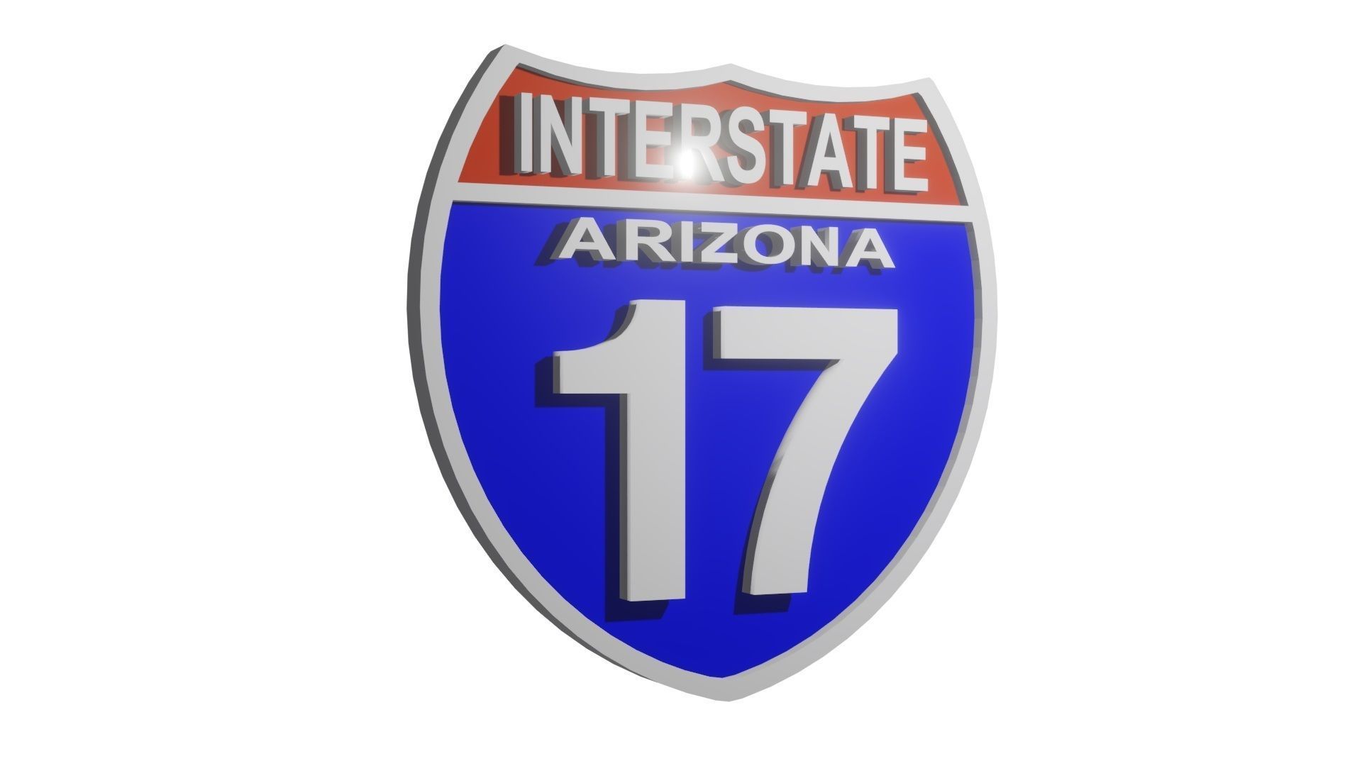 Sign INTERSTATE Arizona 17 3D model_1