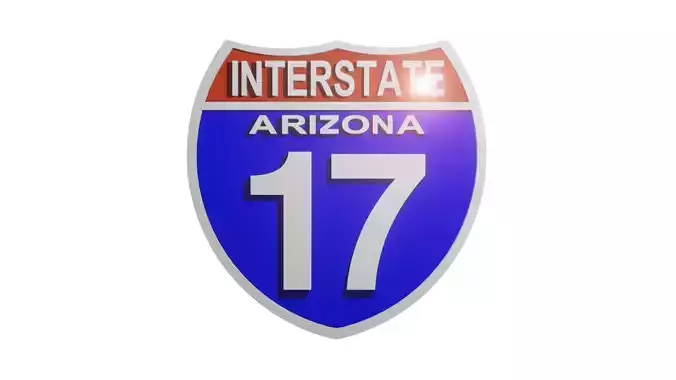 Sign INTERSTATE Arizona 17 3D model