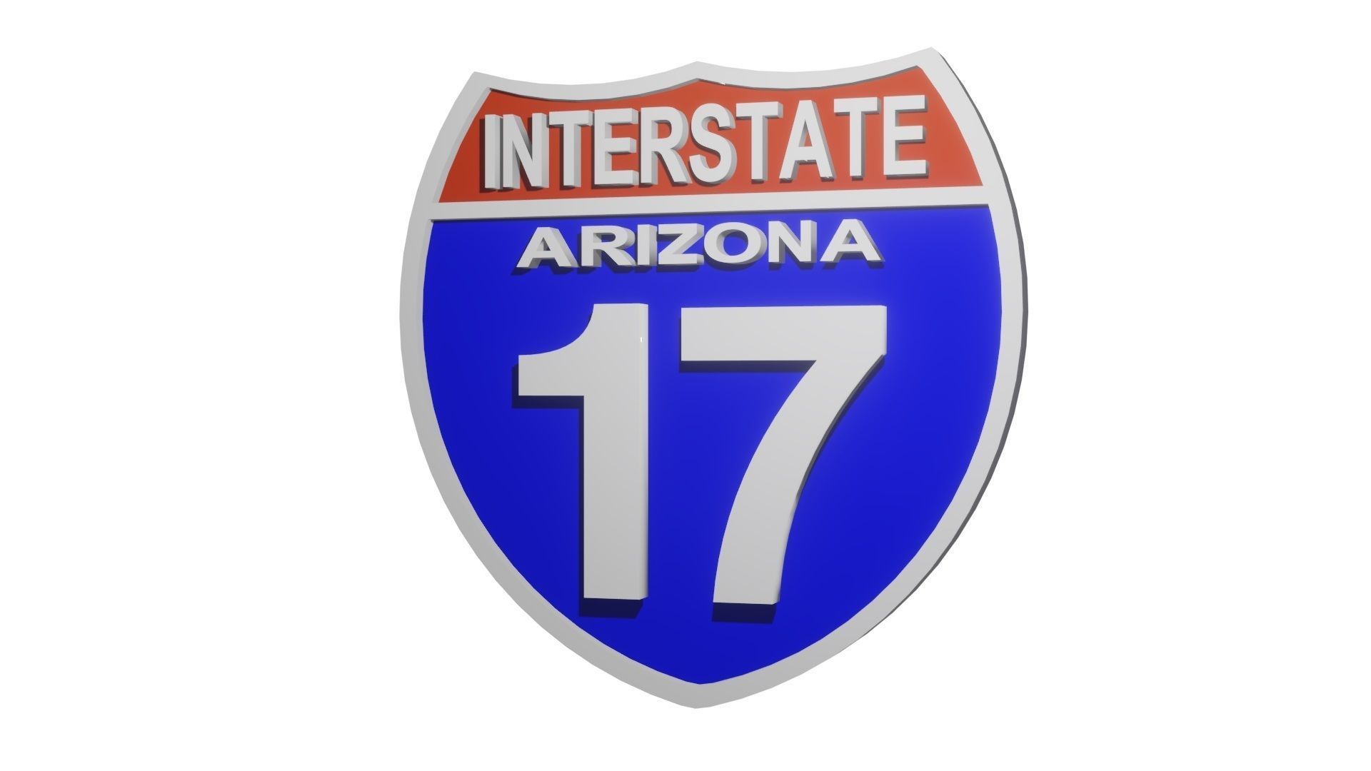 Sign INTERSTATE Arizona 17 3D model_3