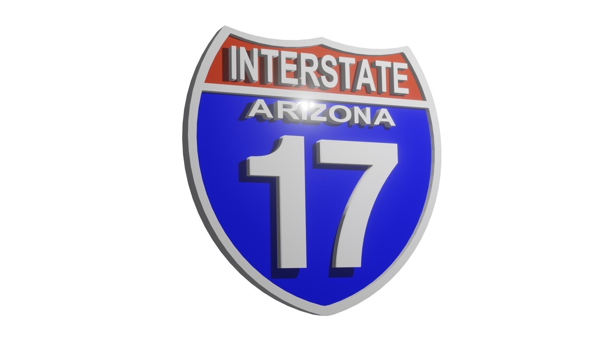 Sign INTERSTATE Arizona 17 3D model_2