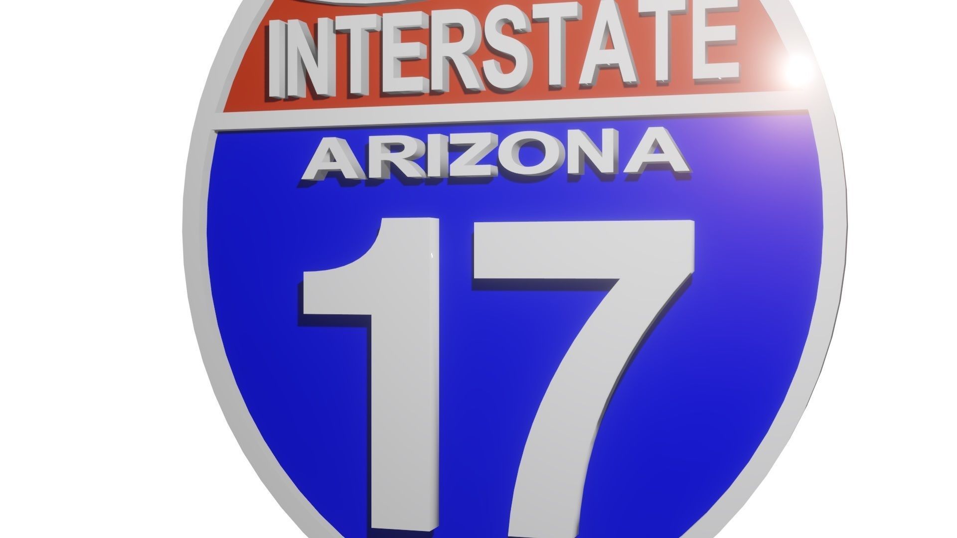 Sign INTERSTATE Arizona 17 3D model_4