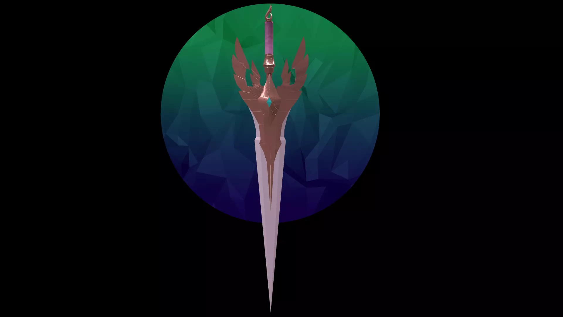 Fantastic Sword Game Ready free Free low-poly 3D model