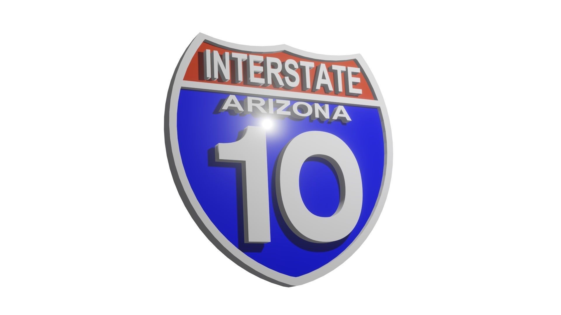 Sign INTERSTATE Arizona 10 3D model_2