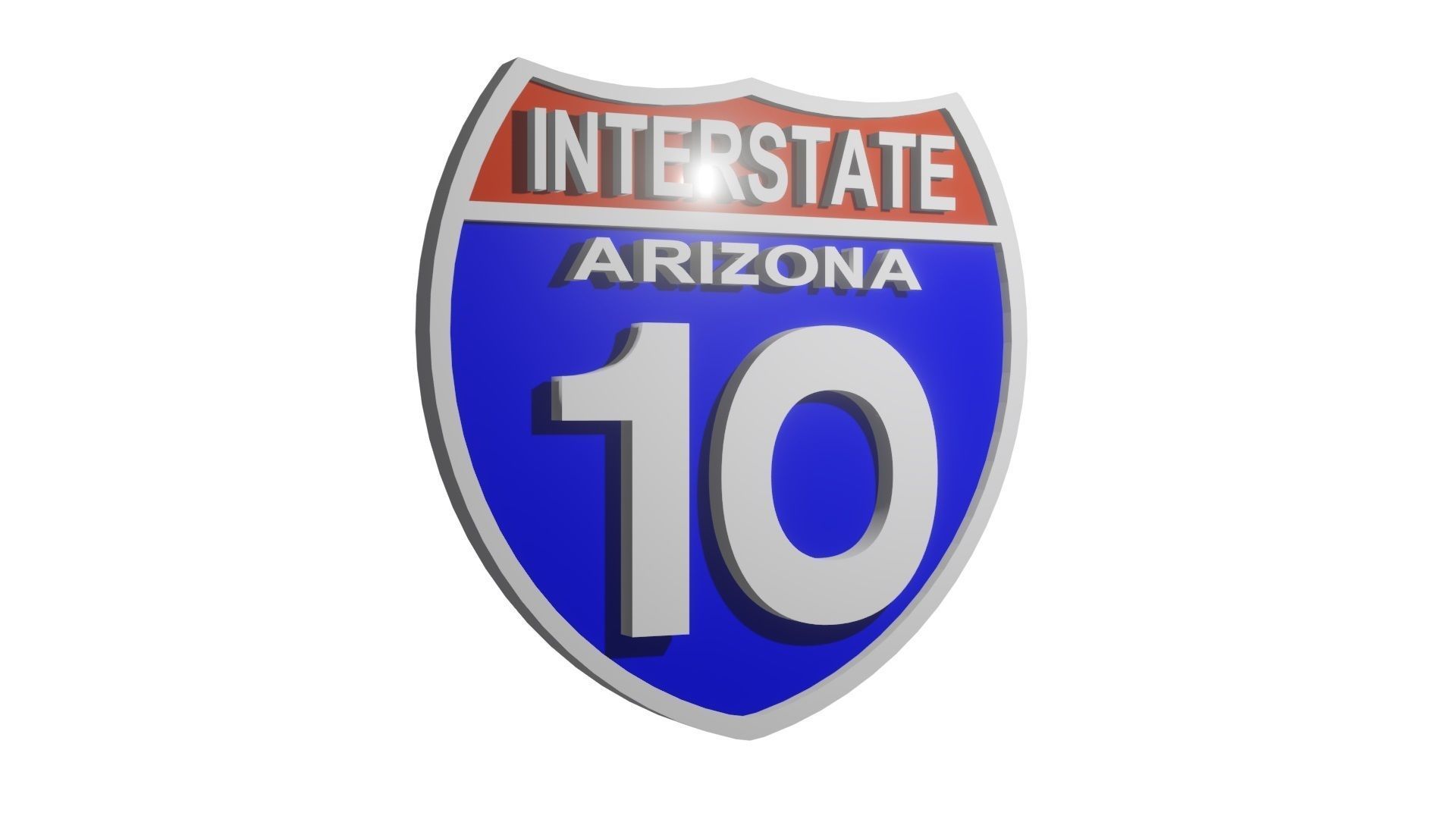 Sign INTERSTATE Arizona 10 3D model_1