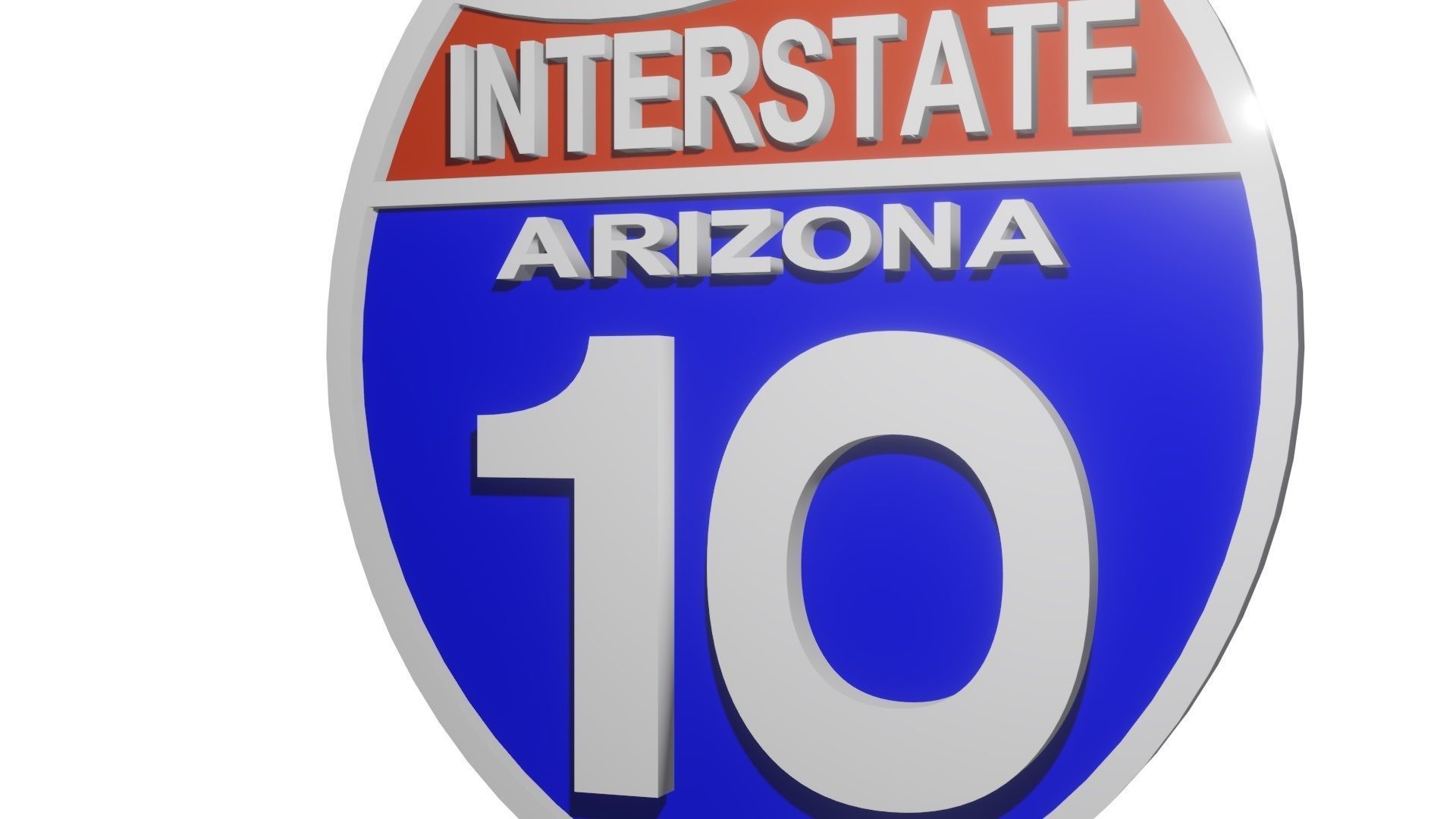 Sign INTERSTATE Arizona 10 3D model_4