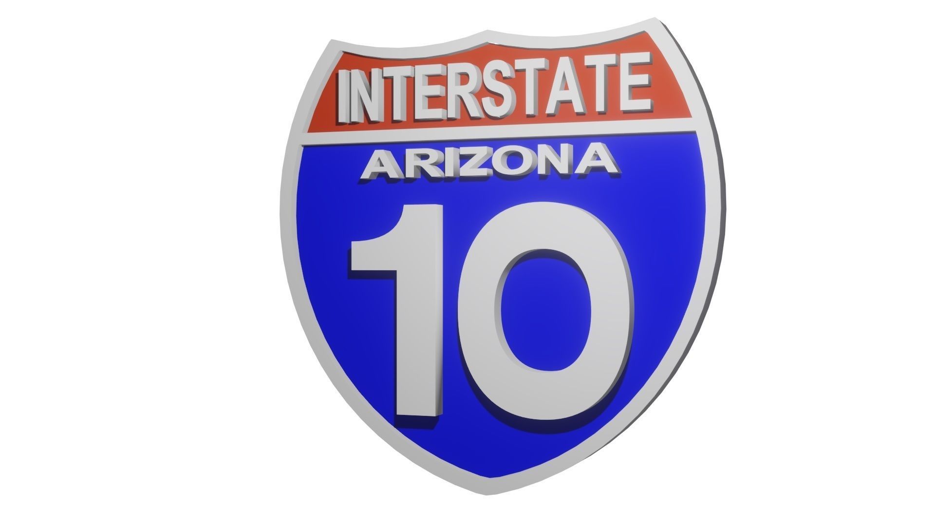 Sign INTERSTATE Arizona 10 3D model_3