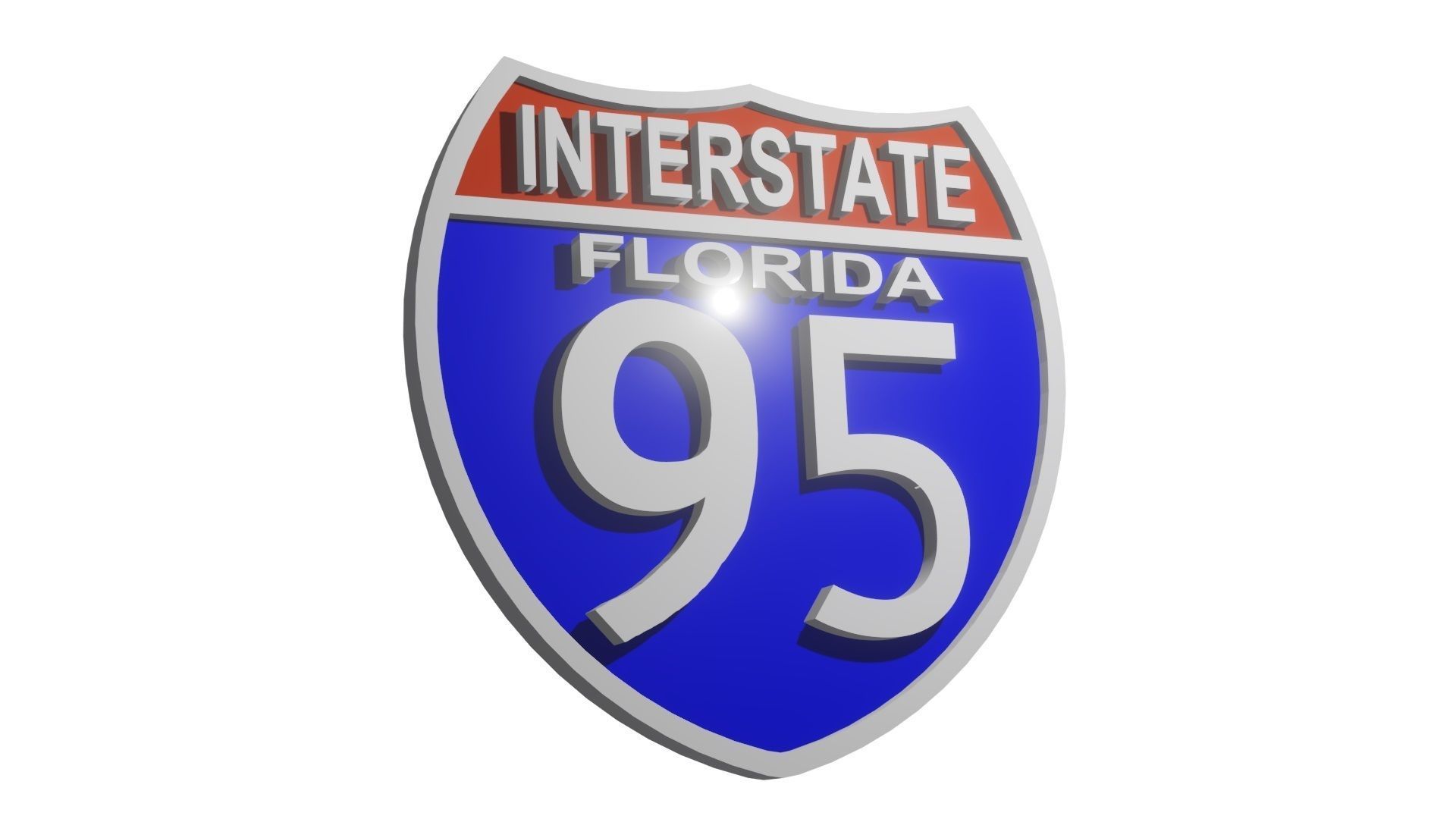 Sign INTERSTATE Florida 95 3D model_2