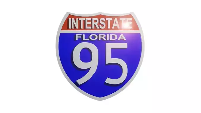 Sign INTERSTATE Florida 95 3D model Sign INTERSTATE Florida 95 3D model