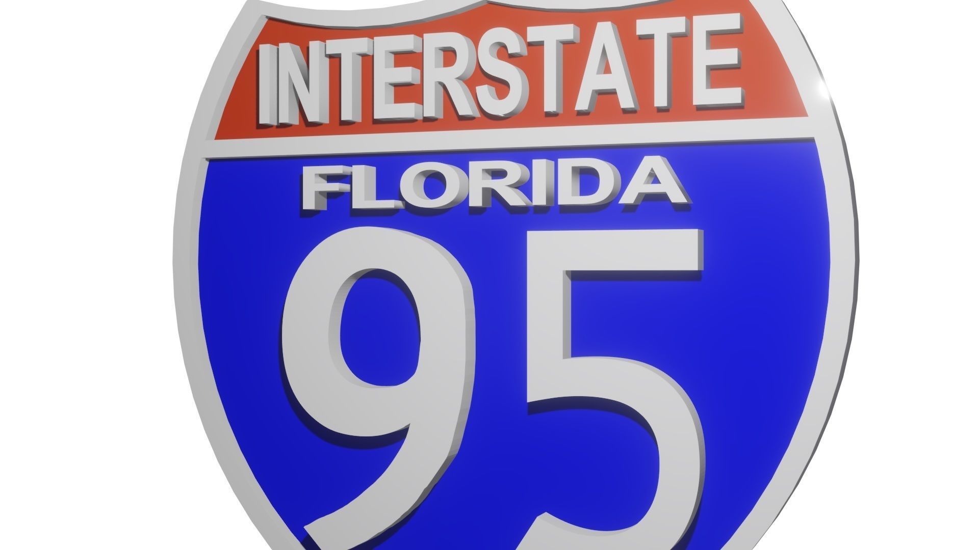Sign INTERSTATE Florida 95 3D model_4