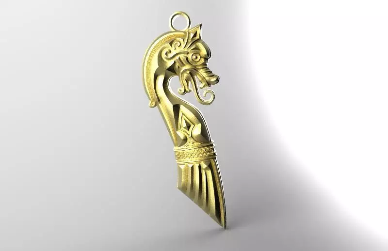 Viking dragon pendant 3D print model