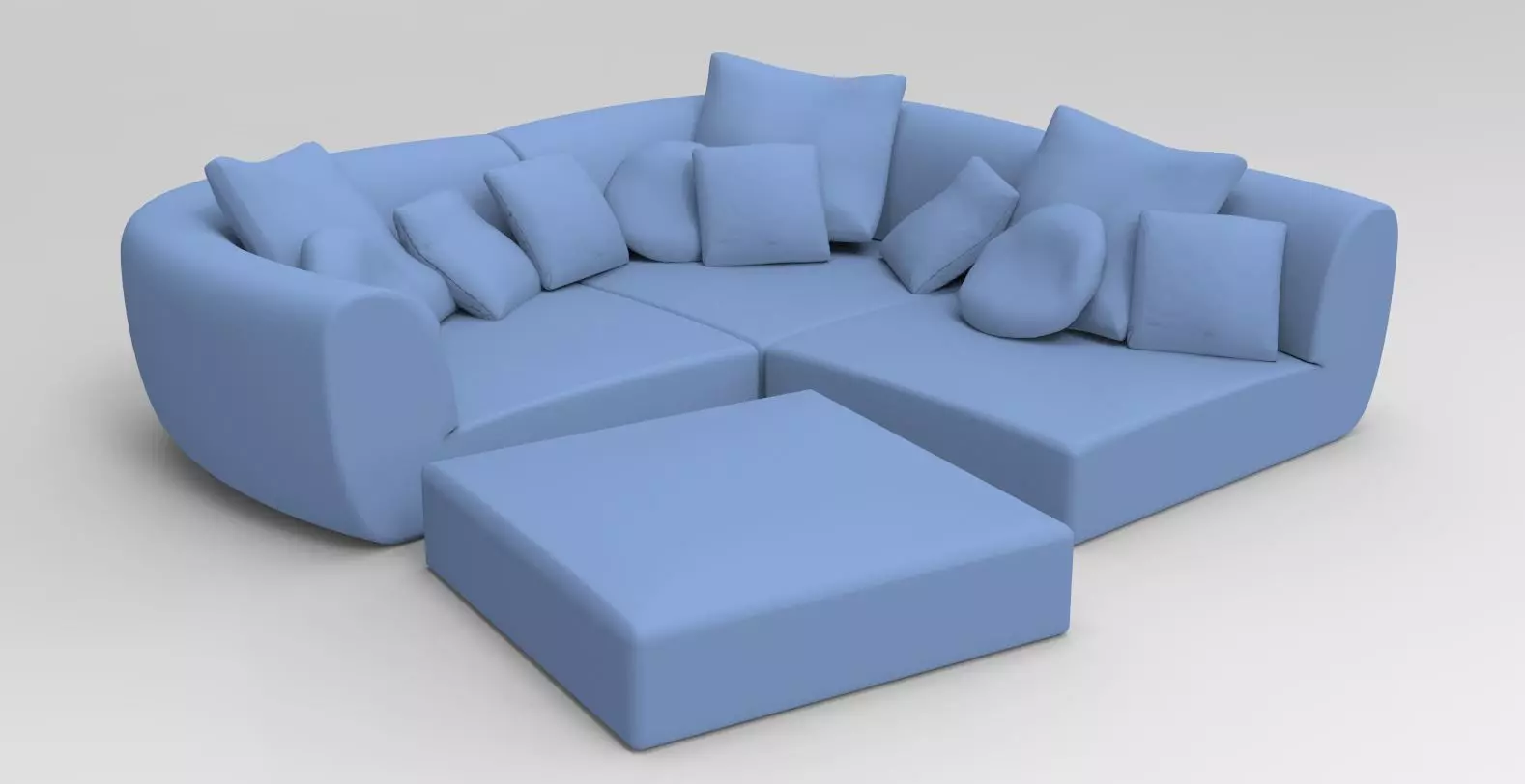 sofa 4 couch and ottoman 3D model_0