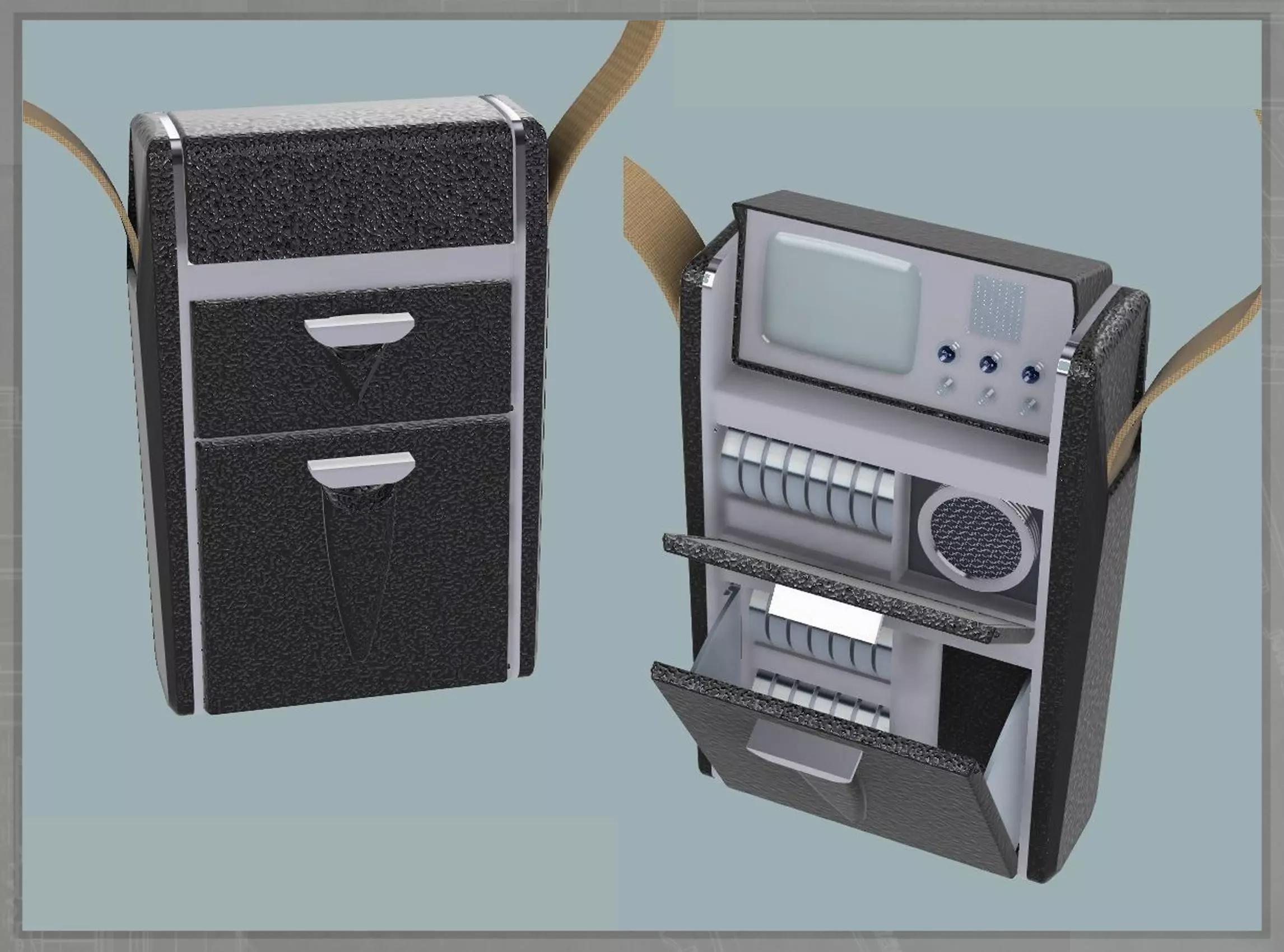 TOS Tricorder with Disc Racks 3D print model_0