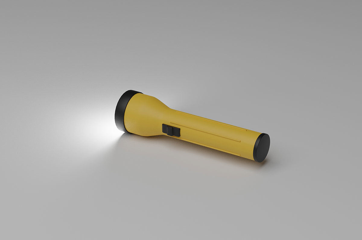 Flashlight portable lantern Low-poly 3D model_1
