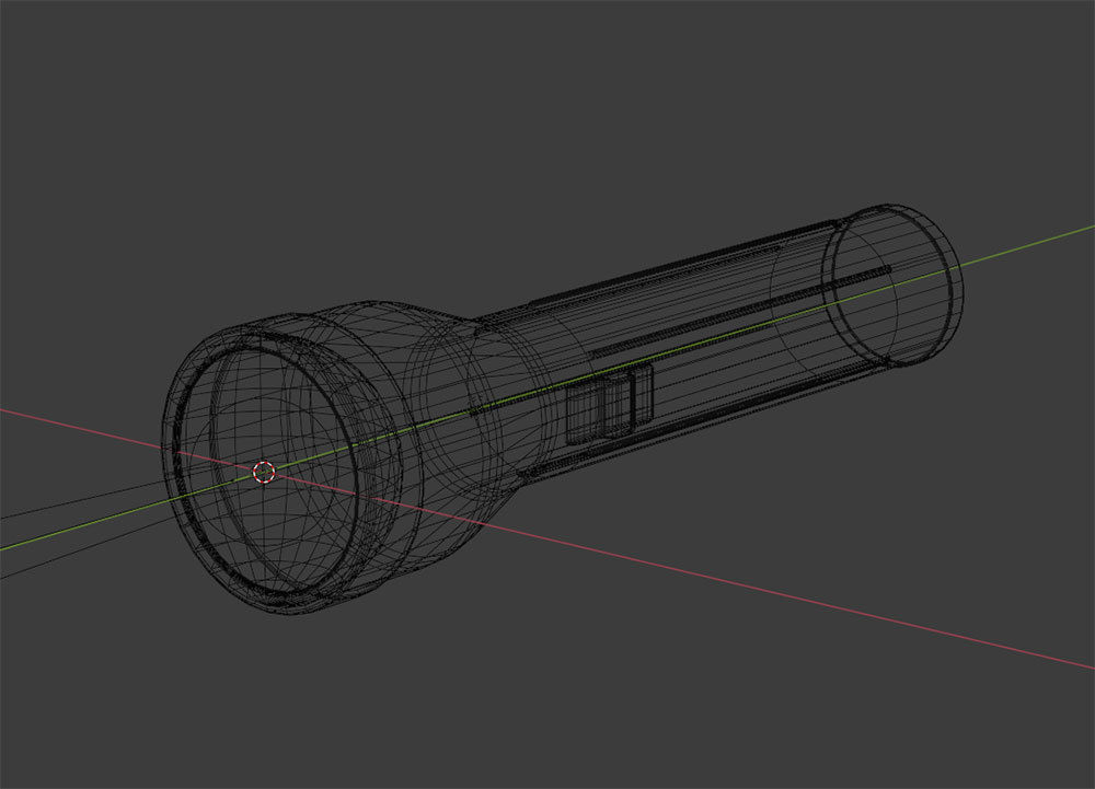 Flashlight portable lantern Low-poly 3D model_16